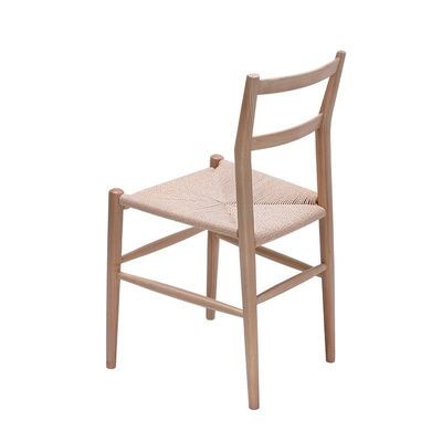 Hotel Restaurant Banquet or Home Simple Backrest Chair with Hemp Rope Weaving and Wooden Legs
