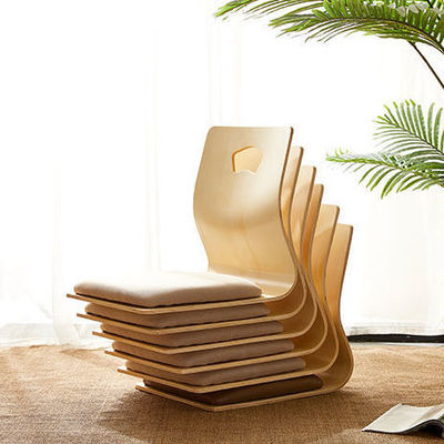 Japanese Style Comfortable Wooden Stackable Tatami Chair Leisure Chair No Legs Stackable Tatami Accent Wooden Japanese