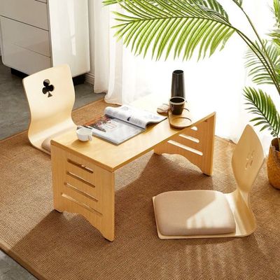 Japanese Style Comfortable Wooden Stackable Tatami Chair Leisure Chair No Legs Stackable Tatami Accent Wooden Japanese