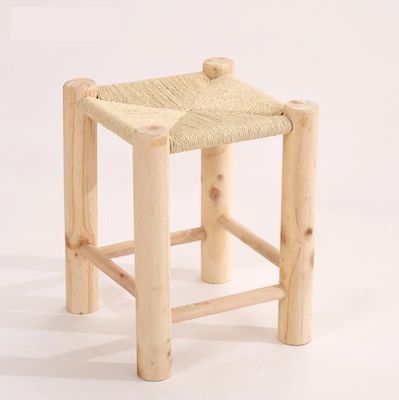 Transform Your Living Room into a Cozy and Stylish Space with Chinese Style Solid Wood Hand-woven Rattan Stools Chair
