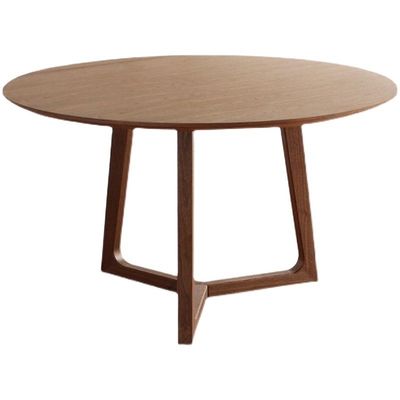 Hotel European Modern Nordic Design Round Wood Table with Solid Rubber Wood and Oak Wood