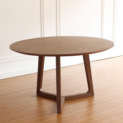 Hotel European Modern Nordic Design Round Wood Table with Solid Rubber Wood and Oak Wood