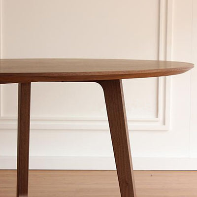 Hotel European Modern Nordic Design Round Wood Table with Solid Rubber Wood and Oak Wood