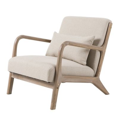 Modern Nordic Living Room Couch with Upholstered Armrest and Solid Wooden Construction