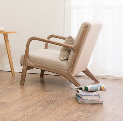 Modern Nordic Living Room Couch with Upholstered Armrest and Solid Wooden Construction