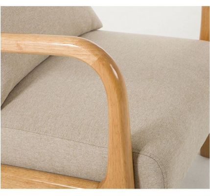 Modern Nordic Living Room Couch with Upholstered Armrest and Solid Wooden Construction