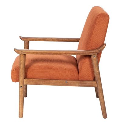Mail Packing Custom Nordic Upholstered Single Sofa Chair Wood and Fabric Armchair with Custom Upholstery