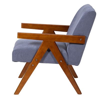 Customized Modern Style Wood and Fabric Armchair Nordic Custom Upholstered Single Sofa Chair