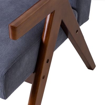 Customized Modern Style Wood and Fabric Armchair Nordic Custom Upholstered Single Sofa Chair