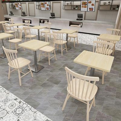 Mail Packing Dining Table Chair Combination for Snack Bar in Fast Food Restaurant Stall