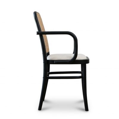 Antique Design Wooden Rattan Back Dining Arm Chair for OEM/ODM and Leisure Chair Style