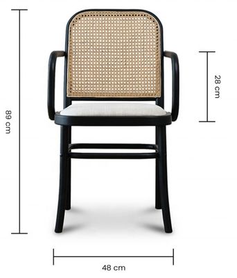 Antique Design Wooden Rattan Back Dining Arm Chair for OEM/ODM and Leisure Chair Style