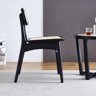 Adjustable Wooden Rattan Dining Chairs with Modern Design Style and Ash Wood