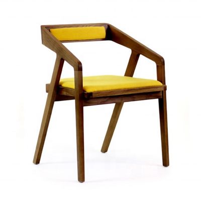 Armrest Wood Chair for Modern Coffee Shop and Restaurant Seating Area in Living Room