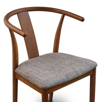 Vintage Coffee Shop Furniture Solid Wood Dining Wishbone Chair with Cushion and Mahogany Finish Two Years Guarantee