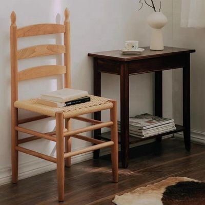 Solid Wood Dining Chair with Rope Seat A Perfect Combination of Form and Function