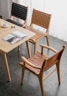 Two Years Guarantee Wooden Dining Chair with Solid Wood Frame and PU Leather Seat Cushion