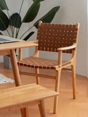 Two Years Guarantee Wooden Dining Chair with Solid Wood Frame and PU Leather Seat Cushion