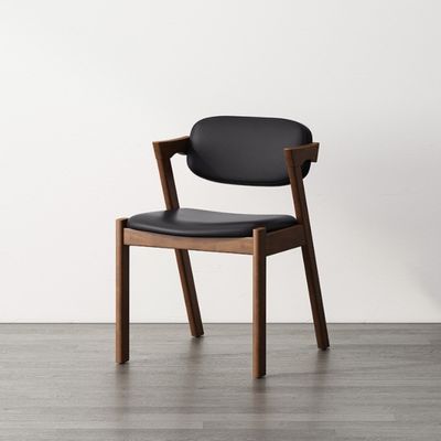 NC/PU Paint Finish Solid Wood Leather Dinning Chair for Durable Restaurant