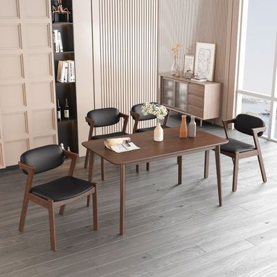 NC/PU Paint Finish Solid Wood Leather Dinning Chair for Durable Restaurant