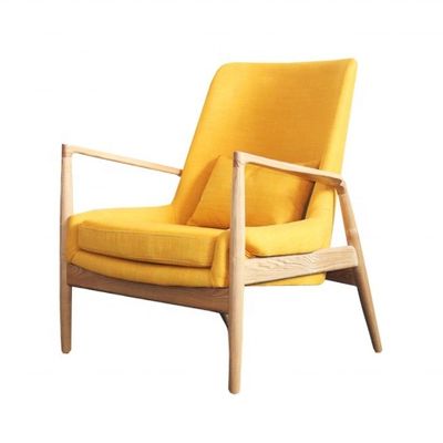Wooden Upholstered Living Room Furniture Modern Lounge Armchair OEM Yes Mail packing N Wood arm chair