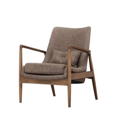 Wooden Upholstered Living Room Furniture Modern Lounge Armchair OEM Yes Mail packing N Wood arm chair