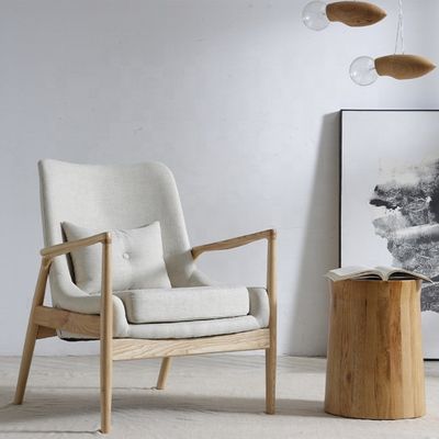Wooden Upholstered Living Room Furniture Modern Lounge Armchair OEM Yes Mail packing N Wood arm chair