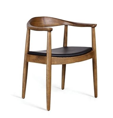 Hotel Modern PU Leather Solid Wood Dining Chair with NO Folding and Modern Horn Design