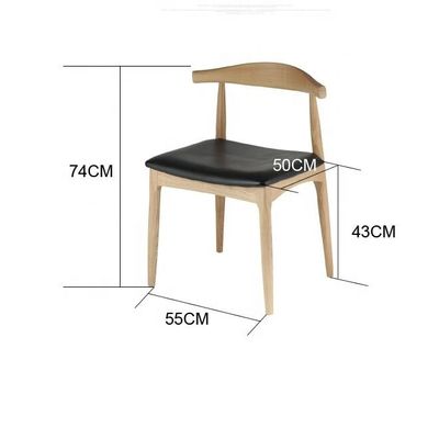 Hotel Modern PU Leather Solid Wood Dining Chair with NO Folding and Modern Horn Design