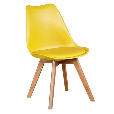 Lightweight Wood Dining Chairs with Upholstered Leather Seat and Weight Limit of 150kg