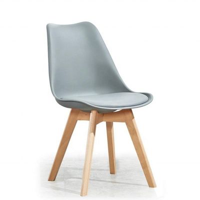 Lightweight Wood Dining Chairs with Upholstered Leather Seat and Weight Limit of 150kg