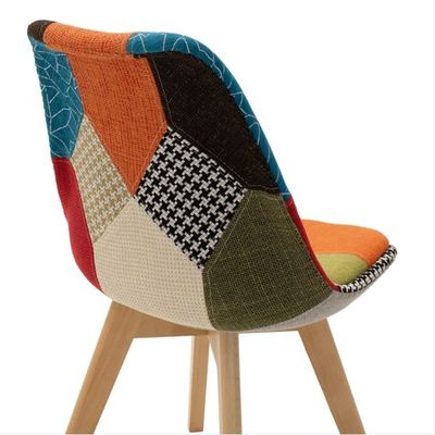 Dining Room Furniture Modern Custom Fabric Cover Patchwork Chair with Beech Legs Design Style