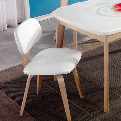 PU Leather Upholstered Fabric Oak Wood Dining Chair with Optional Dining Room Funiture Benefit