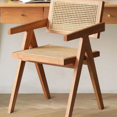 Comfortable Fabric Upholstered Rattan Wicker Chair for Home and Restaurant Dining Experience