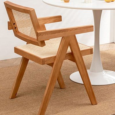 Comfortable Fabric Upholstered Rattan Wicker Chair for Home and Restaurant Dining Experience