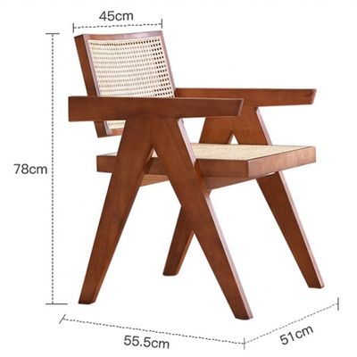 Comfortable Fabric Upholstered Rattan Wicker Chair for Home and Restaurant Dining Experience