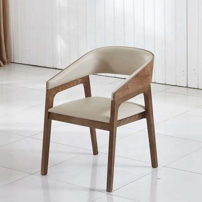 Modern Dining Room Furniture Oak/Ash Wood Upholstered Arm Chair for Hotel and Restaurant
