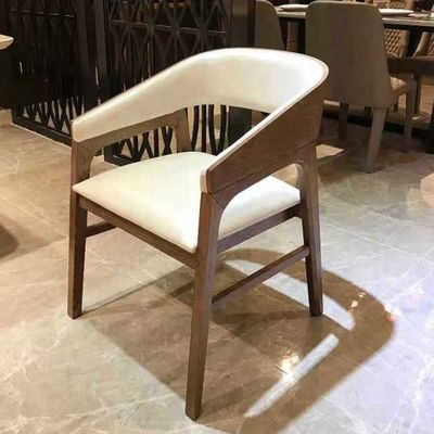 Modern Dining Room Furniture Oak/Ash Wood Upholstered Arm Chair for Hotel and Restaurant