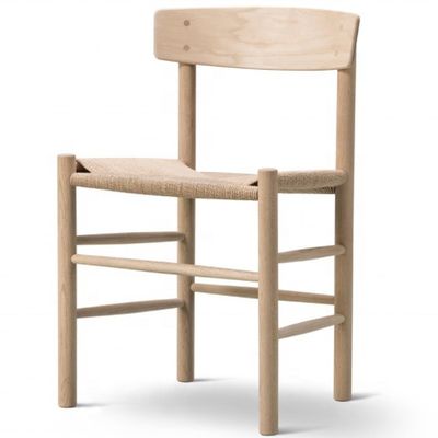 Adjustable Natural Paper Cord Seat Ash Wood Dining Chair Modern Design Style with Adjustable Seat