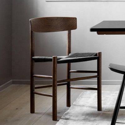 Adjustable Natural Paper Cord Seat Ash Wood Dining Chair Modern Design Style with Adjustable Seat