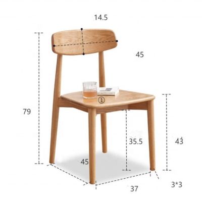 Custom Solid Wood Cafe Restaurant Dining Chair for Durable N.W. 3.45kg in Bulk