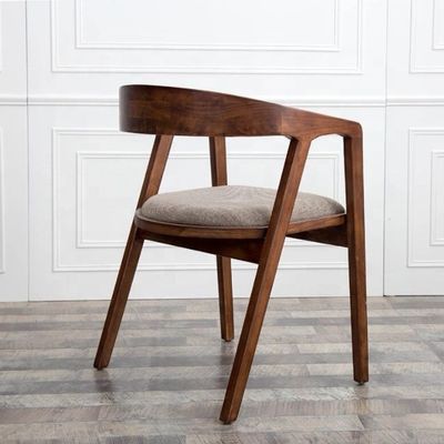 Two Years Guarantee Wooden Dining Chair With Armrest For Dining Room Antique Solid Wood Fabric Seat