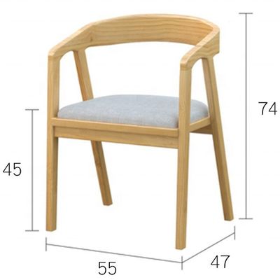 Two Years Guarantee Wooden Dining Chair With Armrest For Dining Room Antique Solid Wood Fabric Seat
