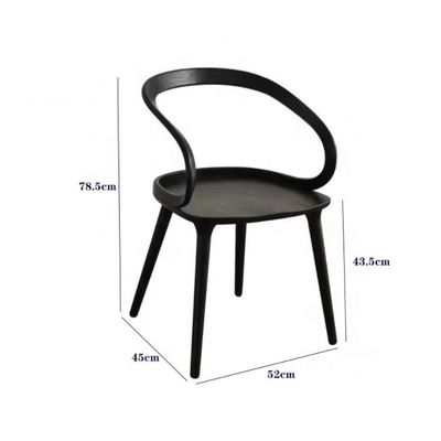 Modern Dining Room Beech Solid Wood Coffee Bending Chair with Curved Backrest and Nordic Style