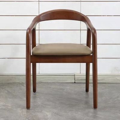 Solid Wood Legs Dining Chair with Leather Cushion for Restaurant Cafe Hotel NO Folded in Antique Style