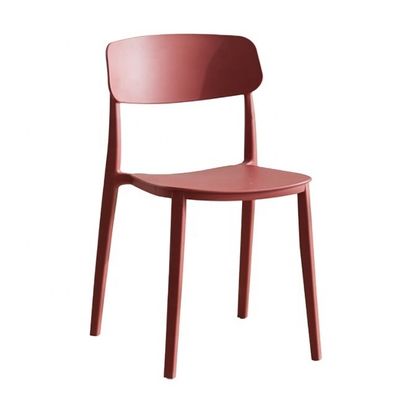 Stackable Red Plastic Chair for Modern Nordic Design in Hotel Restaurant Banquet or Home Dining Area