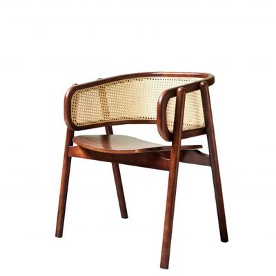 School Nordic Wood Cane Wicker Rattan Back Dining Chair Living Room Black Rattan Dining Relax Cane Chair