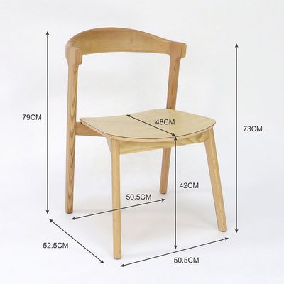 Elegant and Comfortable Modern Ash Wood Leisure Chair for Coffee Shop Hotel Restaurant 53cm*50cm*76cm