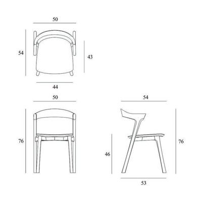 Comfortable and Elegant Nordic Wood Leisure Chair for Hotel Garden Coffee Shop 53cm*50cm*76cm