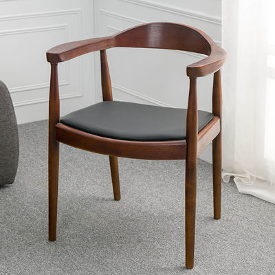 Nordic Low Arm Fancy Solid Teak Wood Design Dining Chair With Wood Seat for Living Room and Dining Room Furniture